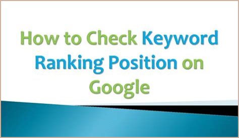 Check Your Keyword Position On Google: Free And Accurate Results